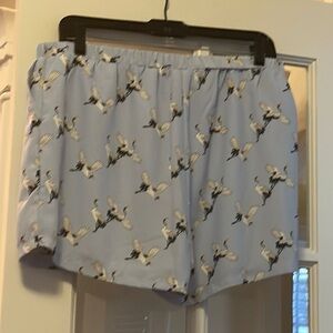 SisterS Point (Amsterdam), Shorts, Blue with Crane Print, Polyester